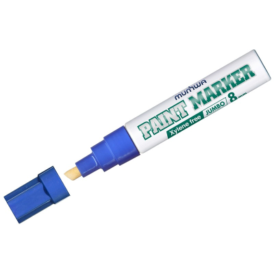 Маркер-краска MunHwa Jumbo Chisel синяя, 8мм, нитро-основа, JPM-02 Маркер-краска MunHwa Jumbo Chisel синяя, 8мм, нитро-основа, JPM-02