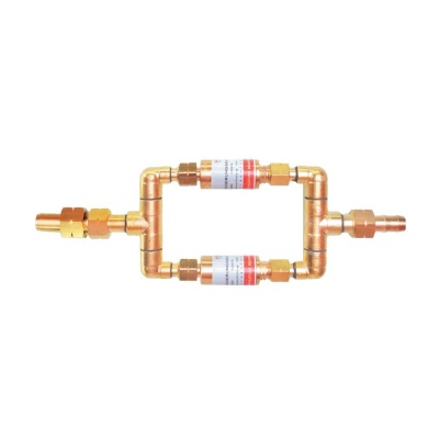 Шаровой вентильный блок GCE Twin GVO 90 Кислород; 20 бар; вх. G3/4"+ниппель12,5 мм; вых. G3/4"+ниппель 16 мм (0764926)