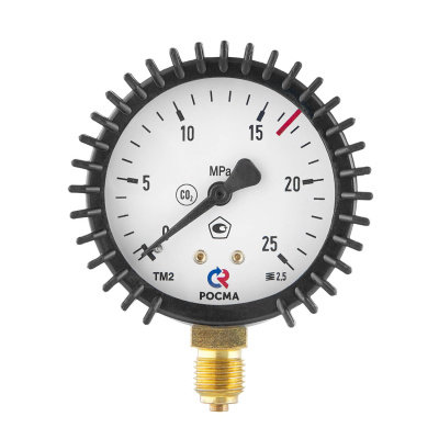 Манометр ПТК 25,0 МПа, ф 63 мм, G1/4, углекислота (001.050.919) Манометр ПТК 25,0 МПа, ф 63 мм, G1/4, углекислота (001.050.919)