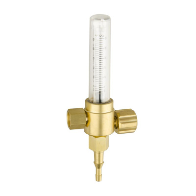 Ротаметр GCE Аргон/CO2 2.5 Бар, 0-32 л/мин вх. G3/8", вых. G3/8"+ниппель