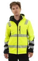 Куртка сигнальная софтшелл BRODEKS KS227, желтый/черный