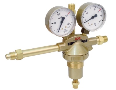 Регулятор специальный баллонный GCE MFR (РК-70) кислородный  300/50бар, вх. G3/8"LH/вых.G3/8", 140Нм3/час