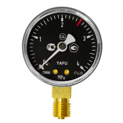 Манометр на редуктор ацетиленовый 4 МПа Манометр на редуктор ацетиленовый 4 МПа
