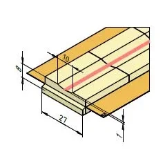 Керамическая подкладка прямоугольная КЕДР КП-10К (ширина 27 мм, канавка 10 мм скругленная, длина 600 мм) (8019920)