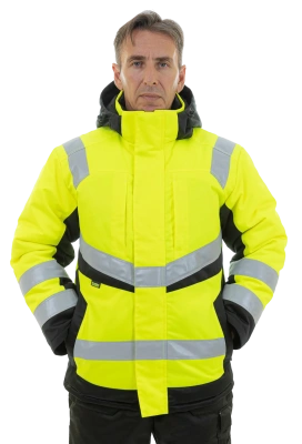 Куртка сигнальная зимняя BRODEKS KW216, желтый/черный