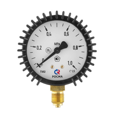 Манометр ПТК 1,0 МПа, ф 63 мм, G1/4, углекислота (001.050.918) Манометр ПТК 1,0 МПа, ф 63 мм, G1/4, углекислота (001.050.918)