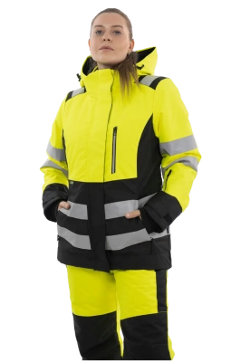 Куртка сигнальная женская зимняя BRODEKS KW230, желтый/черный