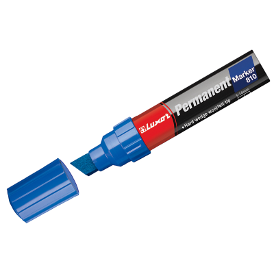 Маркер перманентный Luxor 810 синий, скошенный, 14мм, 3172