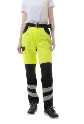 Брюки сигнальные женские BRODEKS KS319, желтый/черный