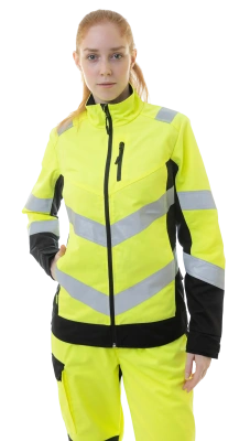 Куртка сигнальная женская BRODEKS KS229, желтый/черный