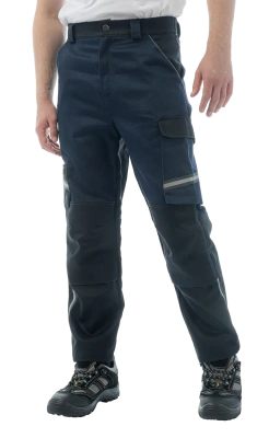 Брюки сварщика BRODEKS FS38-01, 1 класс, т.синий/черный