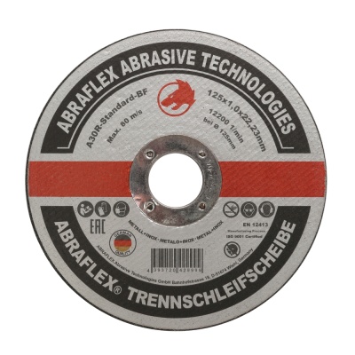 Круг отрезной Abraflex 125x1,0x22,23 A-30R Standard BF (металл+нерж.) Круг отрезной Abraflex 125x1,0x22,23 A-30R Standard BF (металл+нерж.)