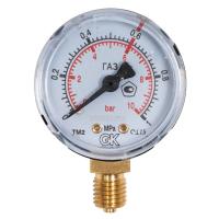 Манометр ацетиленовый KRASS 0,6/1 МПа, 50 мм, М12х1,5