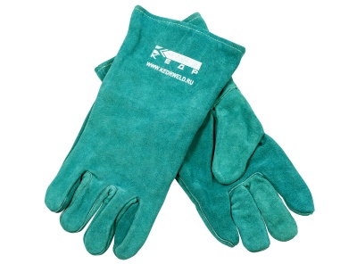 Перчатки сварочные КЕДР КС-15 ЛЮКС, зеленые