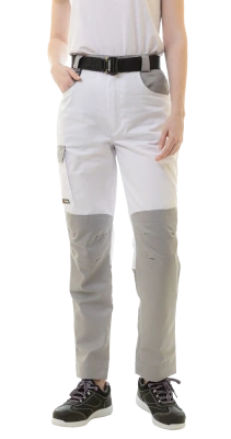 Брюки рабочие женские BRODEKS KS328, белый/серый