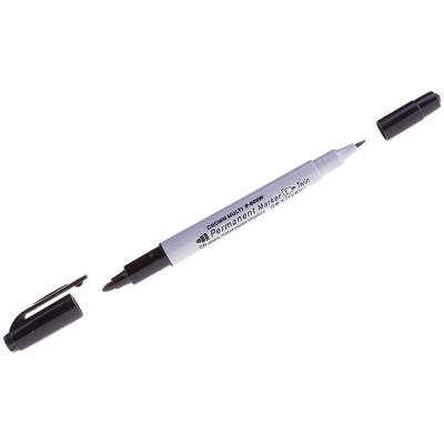 Маркер перманентный двухсторонний Crown Multi Marker Twin черный, пулевидный, 2мм/1мм, P-800W Маркер перманентный двухсторонний Crown Multi Marker Twin черный, пулевидный, 2мм/1мм, P-800W