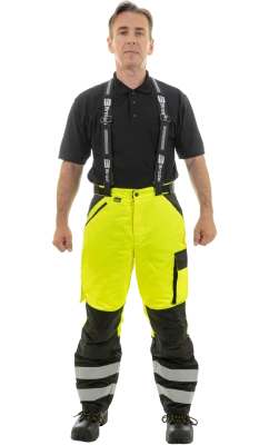 Брюки сигнальные зимние BRODEKS KW308, желтый/черный