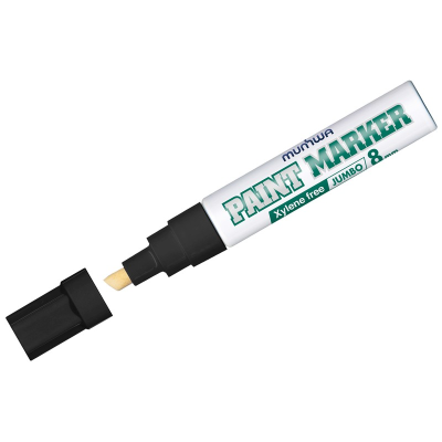 Маркер-краска MunHwa Jumbo Chisel черная, 8мм, нитро-основа, JPM-01 Маркер-краска MunHwa Jumbo Chisel черная, 8мм, нитро-основа, JPM-01