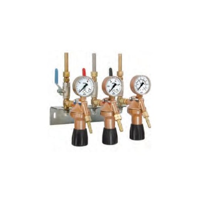 Редуктор сетевой GCE Dinset Кислород/Кислород/Ацетилен; вх. G3/8", вых. G1/4", G1/4", G3/8"LH