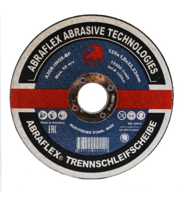Круг отрезной Abraflex 125x1,0x22,23 A-30R INOX BF (нерж) Круг отрезной Abraflex 125x1,0x22,23 A-30R INOX BF (нерж)
