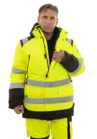Куртка-парка сигнальная зимняя BRODEKS KW217, желтый/черный