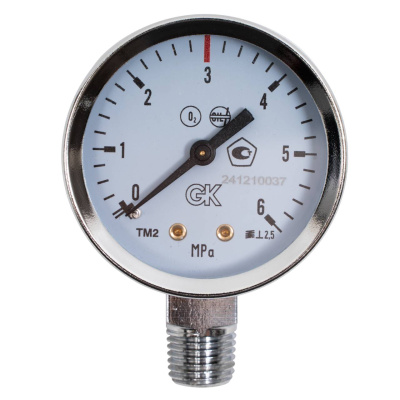 Манометр кислородный KRASS 3/6 МПа, 50 мм, NPT1/4 (2190146PV)