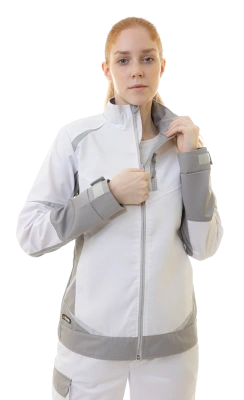 Куртка рабочая женская BRODEKS KS228, белый/серый