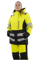 Куртка сигнальная женская зимняя BRODEKS KW230, желтый/черный