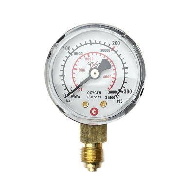 Манометр кислородный GCE 0-200/315 бар, диам. 50 мм