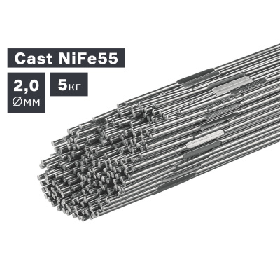 Прутки присадочные ПТК TIG чугун (Cast NiFe55) ф 2,0 мм х 1000 мм (5,0кг) (007.100.211) Прутки присадочные ПТК TIG чугун (Cast NiFe55) ф 2,0 мм х 1000 мм (5,0кг) (007.100.211)