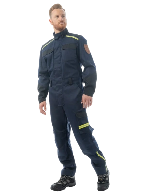 Комбинезон сварщика BRODEKS FS58-01, 1 класс, т.синий/черный