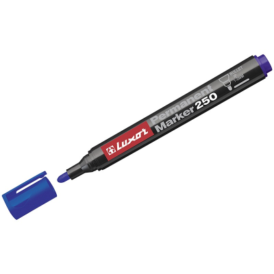 Маркер перманентный Luxor 250 синий, пулевидный, 1-3мм, 3452 Маркер перманентный Luxor 250 синий, пулевидный, 1-3мм, 3452