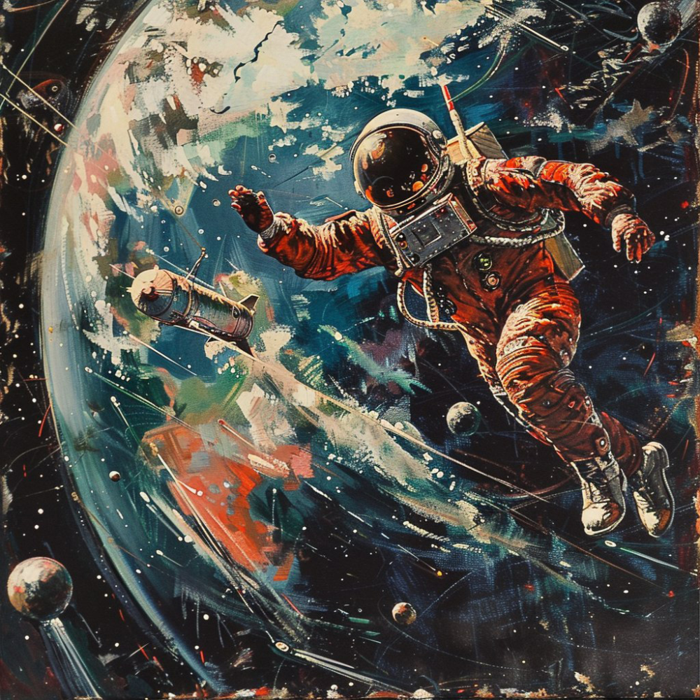 Космонавт в открытом космосе