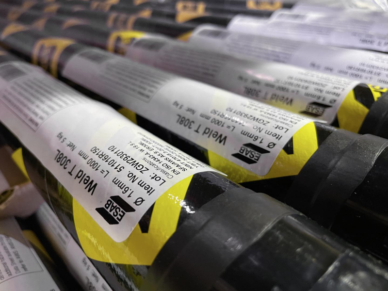 поступление на склад сварочных материалов - присадочных прутков ESAB Weld T 308L