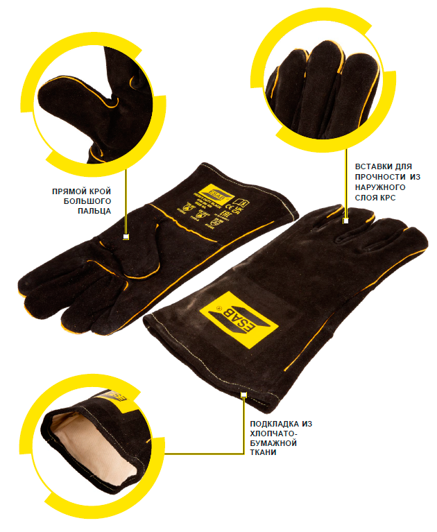 Сварочные перчатки ESAB Heavy Duty Black