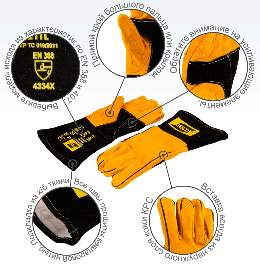 Перчатки для сварки, резки и строжки: Внимание к деталям