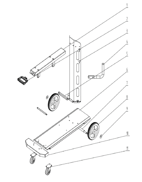 Транспортная тележка HUGONG для сварочного аппарата SUPERWAVE 500U