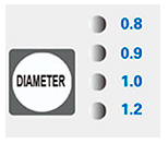 DIAMETER - выбор диаметра используемой проволоки
