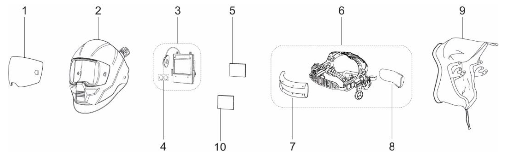 Запасные части и аксессуары для сварочной маски Sentinel A50