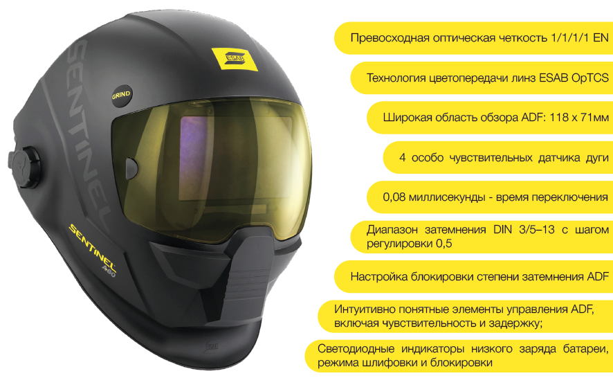 Особенности и преимущества сварочной маски ESAB Sentinel A60 Особенности и преимущества сварочной маски ESAB Sentinel A60