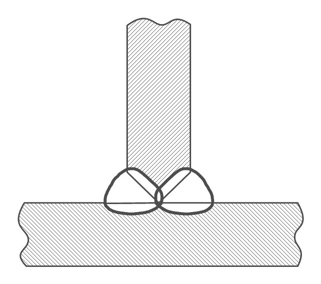 Тавровый и стыковой швы с круглой керамикой