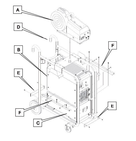 Порядок монтажа компонентов сварочного аппарата ESAB Transmig 500DP Порядок монтажа компонентов сварочного аппарата ESAB Transmig 500DP