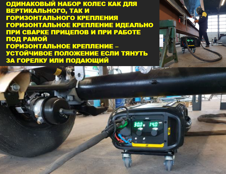 Горизонтальное крепление идеально при сварке прицепов и при работе под рамой. Горизонтальное крепление идеально при сварке прицепов и при работе под рамой.