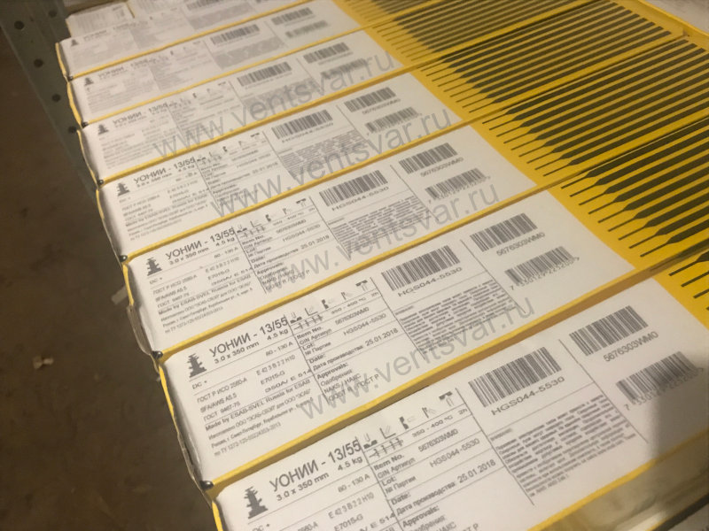 Электроды ESAB УОНИИ 13/55 для сварки углеродистых и низколегированных сталей Электроды ESAB УОНИИ 13/55 для сварки углеродистых и низколегированных сталей