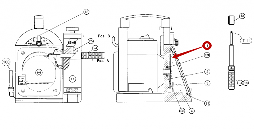 Прокладка ESAB Gasket G-tech. Прокладка (уплотнение) для машинки заточки вольфрамовых электродов ЭСАБ G-tech. Артикул 0700009001.