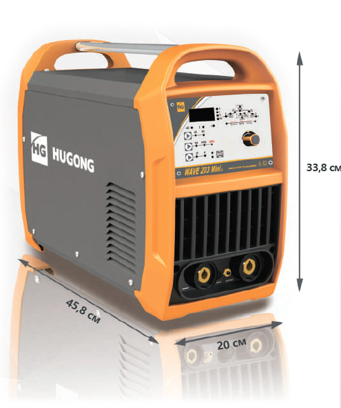 Описание сварочного инвертора HUGONG WAVE 200 III MINI AC/DC для аргонодуговой TIG сварки