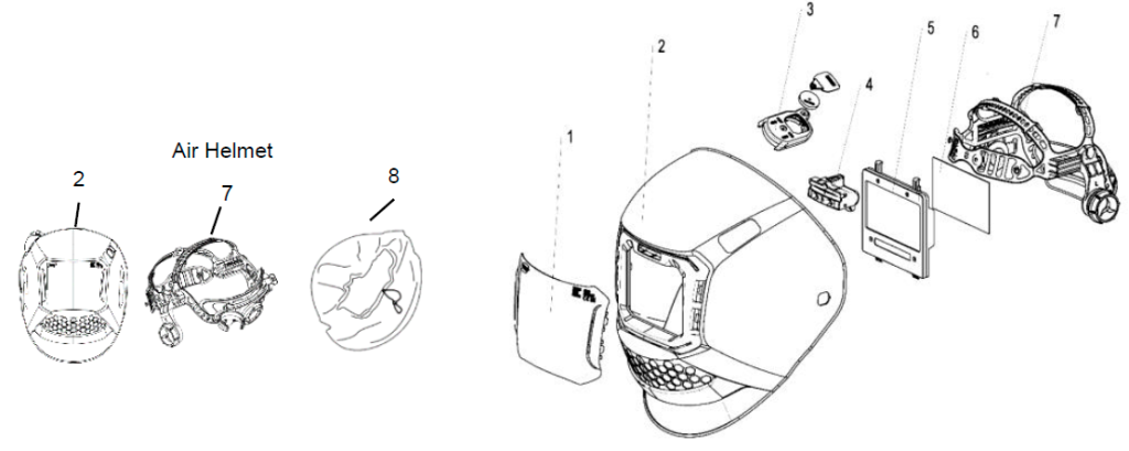 Запасные и расходные части маски сварочной ESAB Savage A50 Lux for Air
