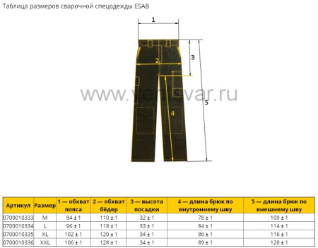 Брюки сварщика кожаные ESAB Proban Trousers
