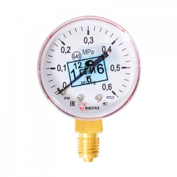 Манометр на редуктор пропановый, метановый с поверкой 0,6 МПа Манометр на редуктор пропановый, метановый с поверкой 0,6 МПа