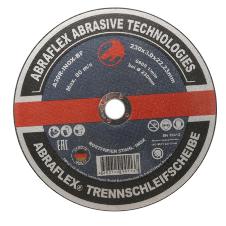 Круг отрезной Abraflex 230х3,0х22,23 A-30R INOX BF (нерж)